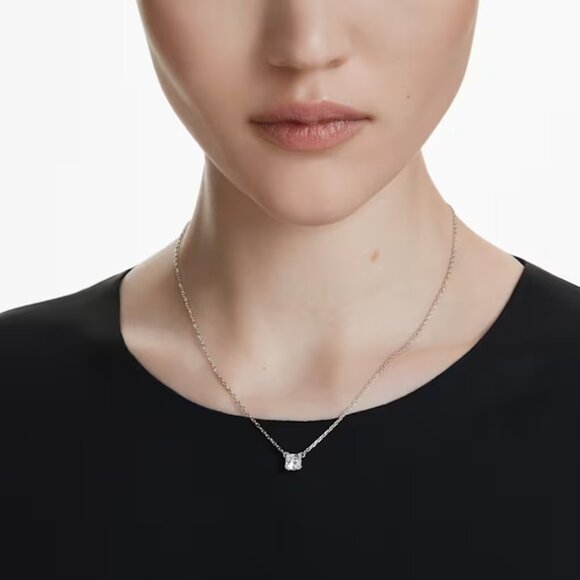 Swarovski Jewelry - SWAROVSKI Stilla Attract pendant Square cut, White, Rhodium plated